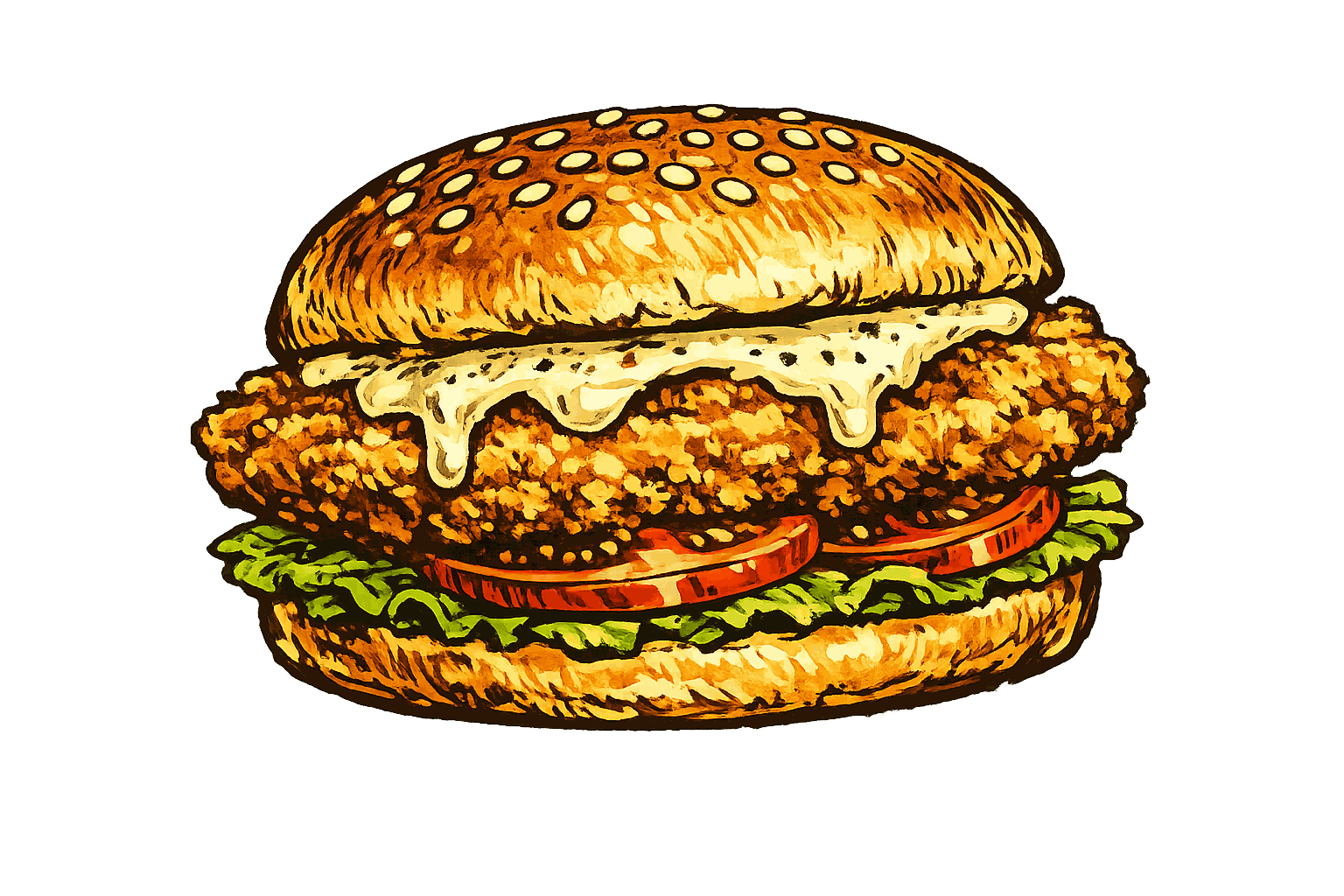 Burger au poulet croustillant — street food à Grenoble