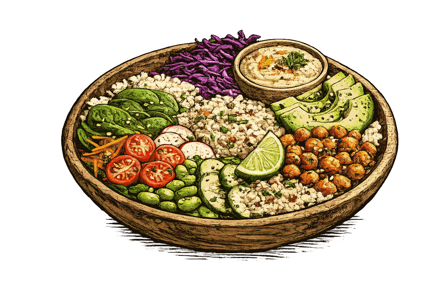 Buddha bowl végétarien — restaurant healthy à Grenoble