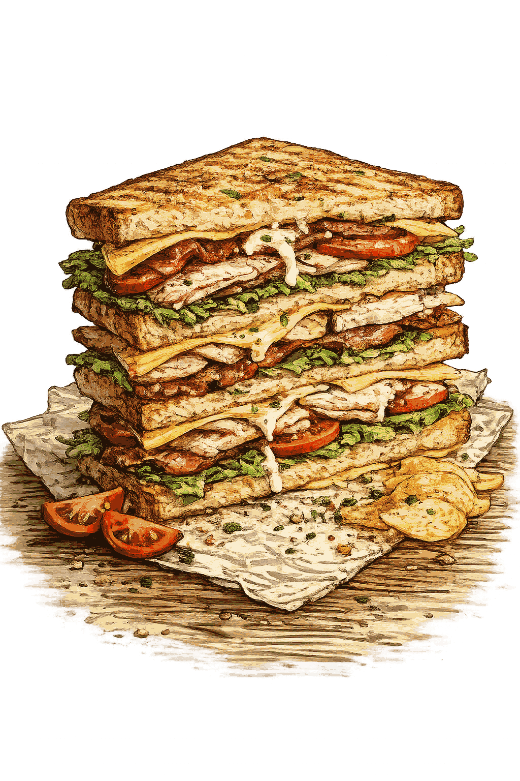 Club sandwich gourmet — street food à Grenoble