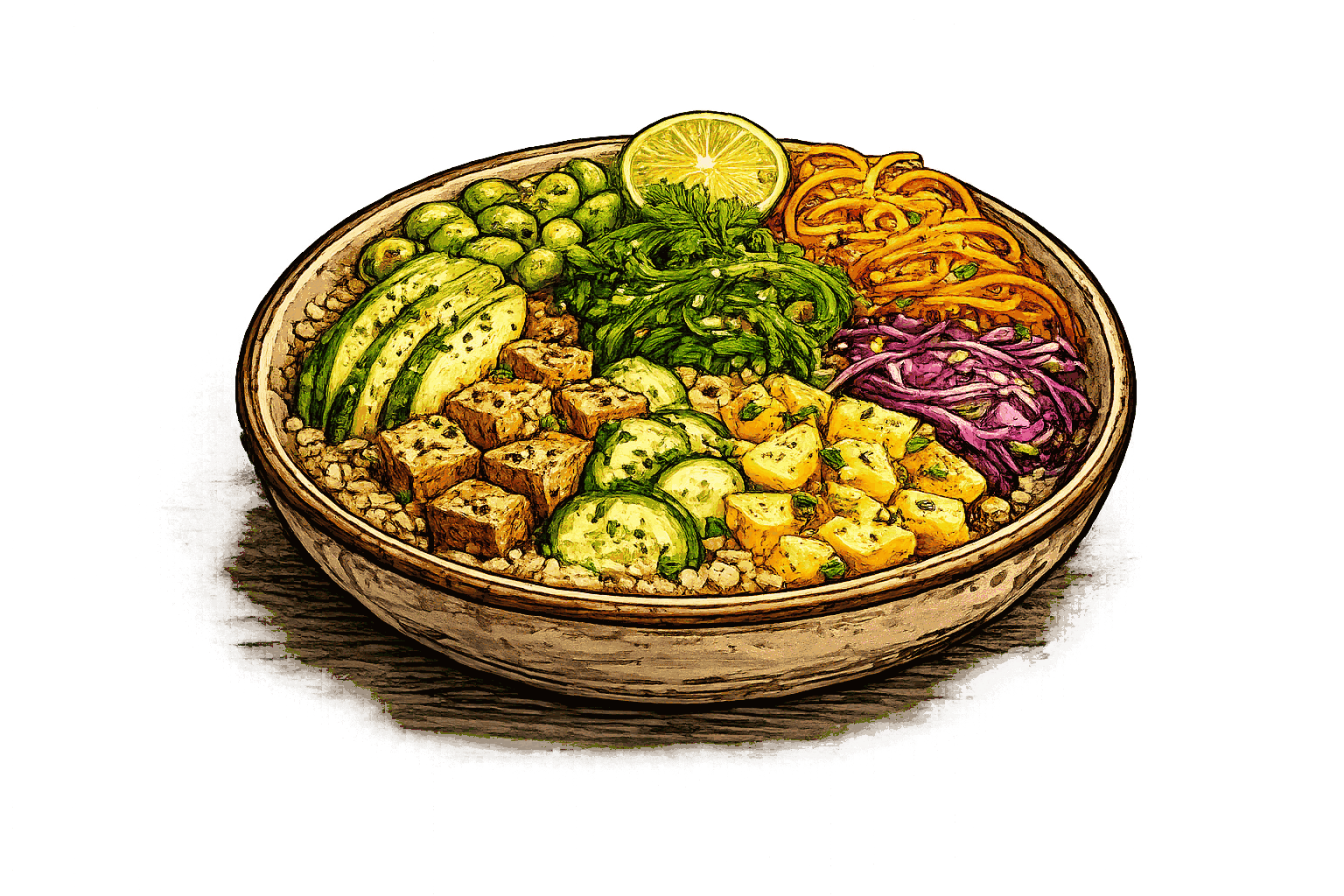 Poke bowl aux légumes — restaurant healthy à Grenoble